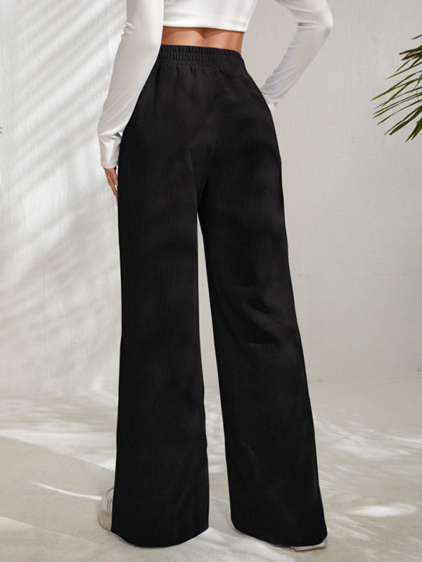 Paneled Slit Wide-Leg Trousers
