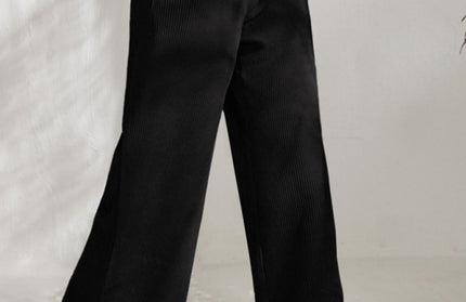 Paneled Slit Wide-Leg Trousers