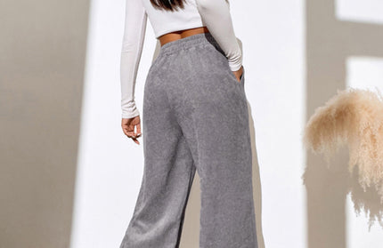 Paneled Slit Wide-Leg Trousers