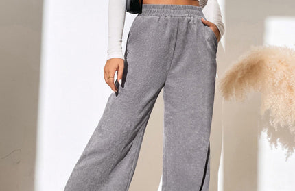 Paneled Slit Wide-Leg Trousers