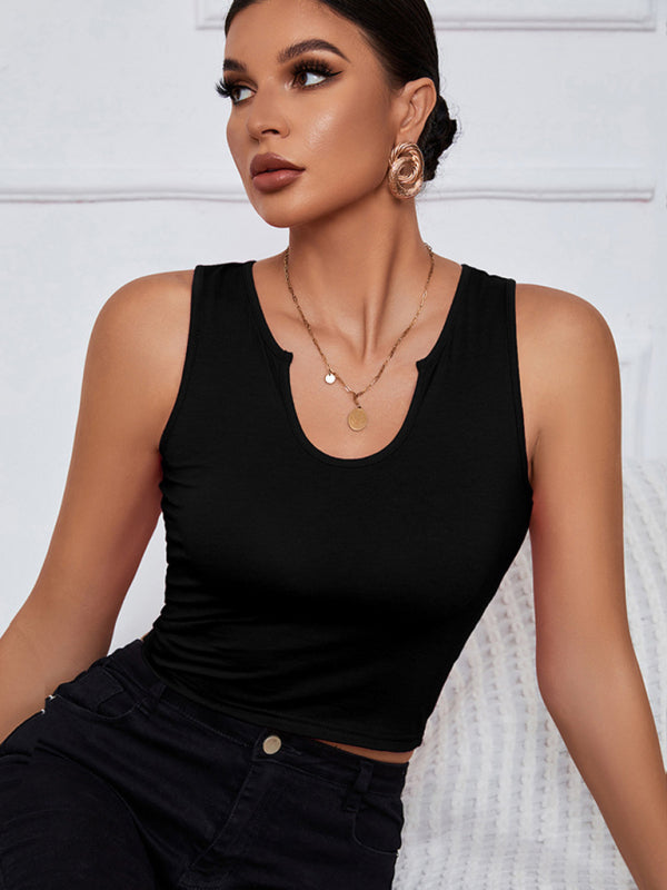 Knitted U-neck Short Shirt