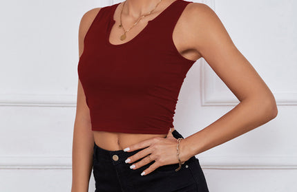 Knitted U-neck Short Shirt