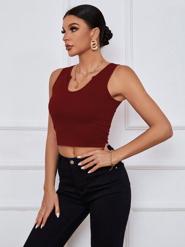 Knitted U-neck Short Shirt