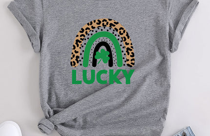 Lucky Rainbow Print T-Shirt - Hey Love Boutique