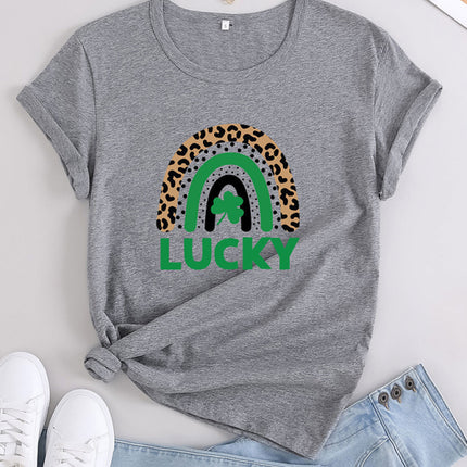 Lucky Rainbow Print T-Shirt - Hey Love Boutique