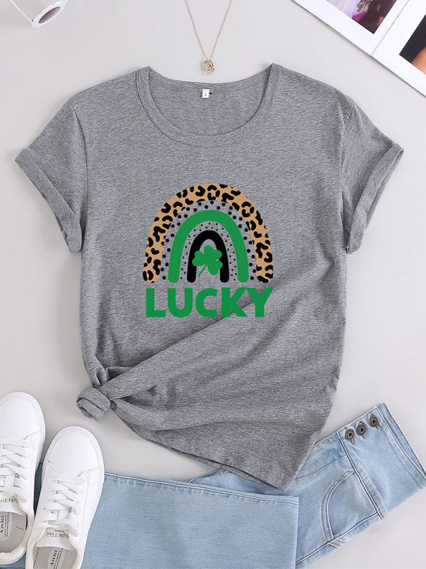 Lucky Rainbow Print T-Shirt - Hey Love Boutique