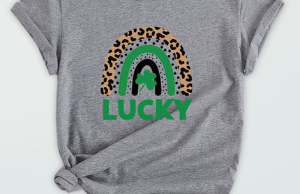 Lucky Rainbow Print T-Shirt - Hey Love Boutique
