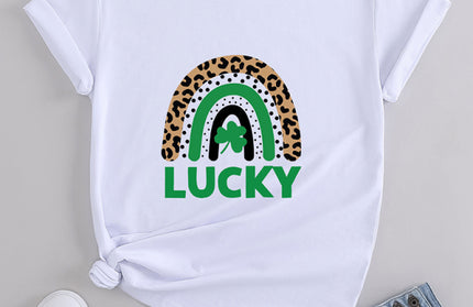 Lucky Rainbow Print T-Shirt - Hey Love Boutique