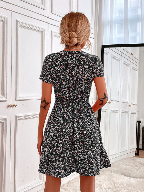 Short Sleeve Printed Dress