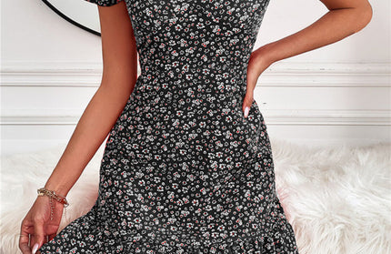 Short Sleeve Printed Dress