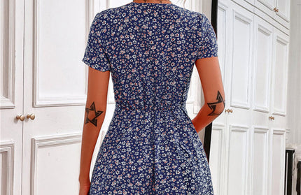 Short Sleeve Printed Dress