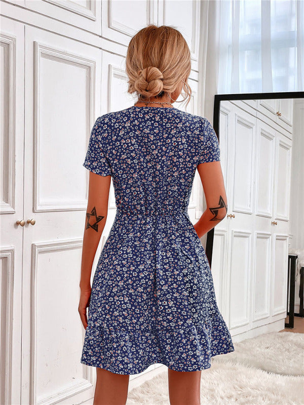 Short Sleeve Printed Dress
