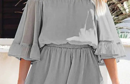 Short-Sleeved Loose Jumpsuit