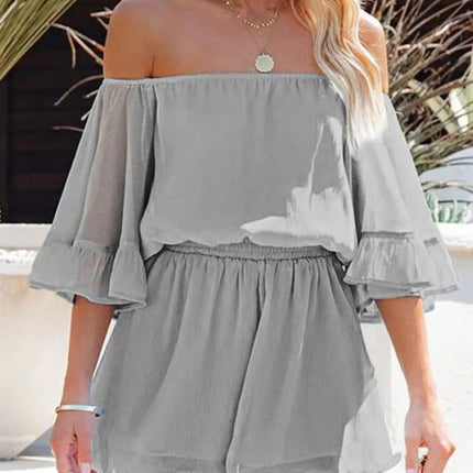 Short-Sleeved Loose Jumpsuit
