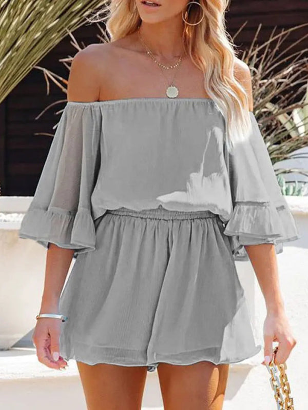 Short-Sleeved Loose Jumpsuit