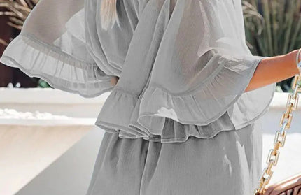 Short-Sleeved Loose Jumpsuit