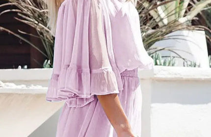 Short-Sleeved Loose Jumpsuit