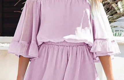 Short-Sleeved Loose Jumpsuit