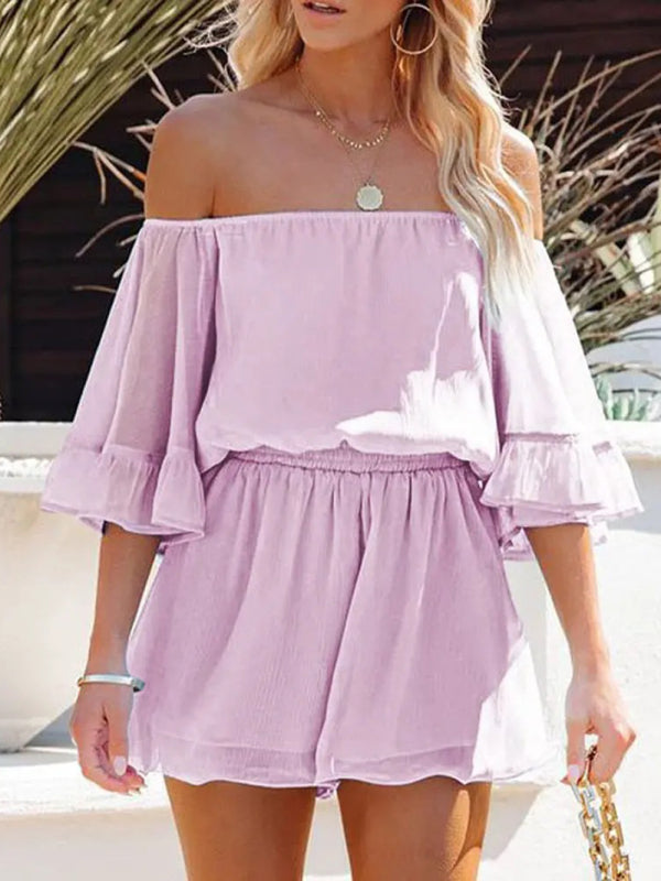 Short-Sleeved Loose Jumpsuit