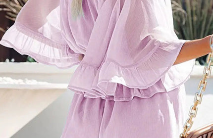 Short-Sleeved Loose Jumpsuit