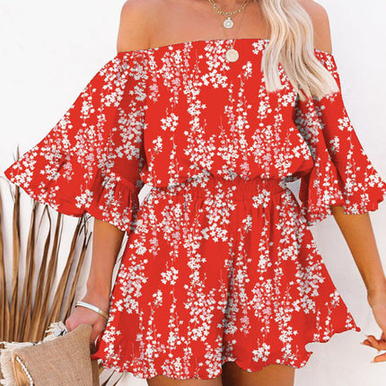 Short-Sleeved Loose Jumpsuit