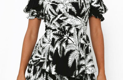 Sexy Lantern Lotus Leaf Short Sleeved Jumpsuit