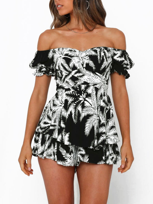 Sexy Lantern Lotus Leaf Short Sleeved Jumpsuit