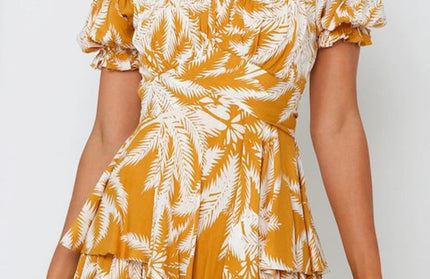 Sexy Lantern Lotus Leaf Short Sleeved Jumpsuit