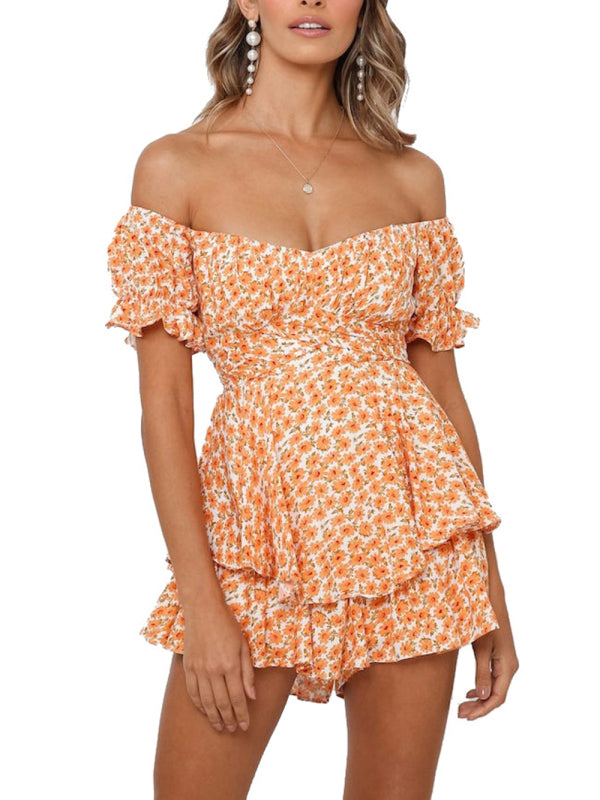 Sexy Lantern Lotus Leaf Short Sleeved Jumpsuit
