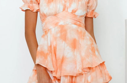 Sexy Lantern Lotus Leaf Short Sleeved Jumpsuit