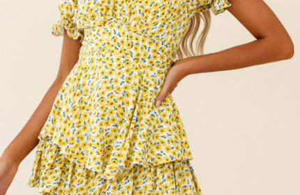 Sexy Lantern Lotus Leaf Short Sleeved Jumpsuit