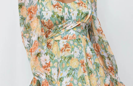 Sexy Lantern Lotus Leaf Long-Sleeved Jumpsuit