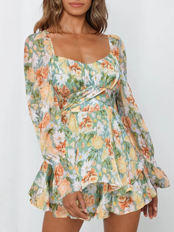 Sexy Lantern Lotus Leaf Long-Sleeved Jumpsuit