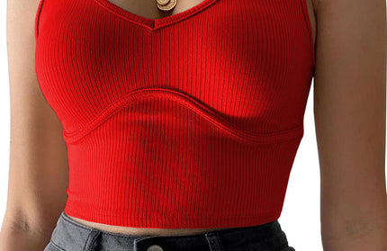 Stitching Stretch Knit Tank Top