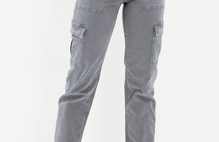 Washed Button Casual Ladies Cotton Trousers - Hey Love Boutique