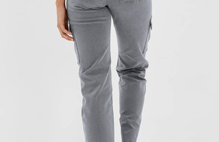 Washed Button Casual Ladies Cotton Trousers - Hey Love Boutique