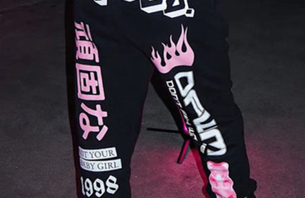 New print fashion elastic waist sports casual harem pants