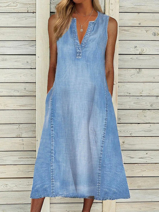 Sleeveless Loose Casual Denim Dress
