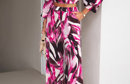 Casual Print Trousers Two-Piece Set