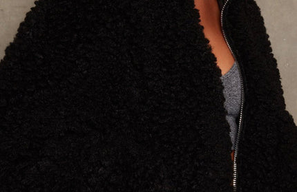 Plush Cropped Wool Coat