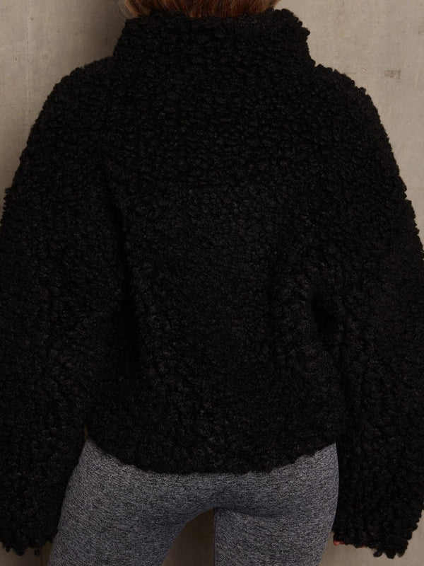 Plush Cropped Wool Coat