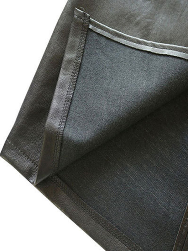 Elegant High Waist Faux Leather Pencil Skirt - Hey Love Boutique