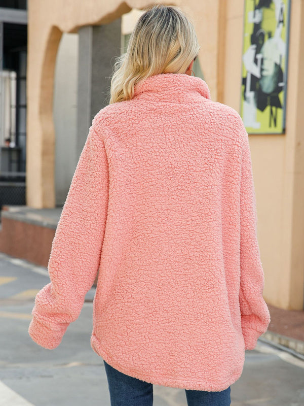 Lapel Long Sleeve Loose Buttoned Long Jacket