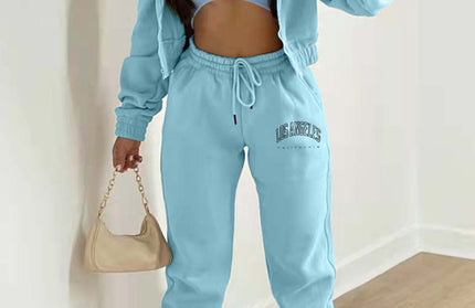 Hooded Sports 3 Pcs Pants Set