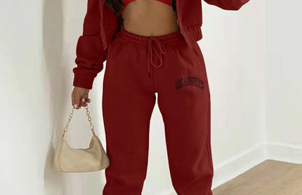 Hooded Sports 3 Pcs Pants Set
