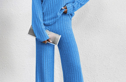 Casual Knitted Long Sleeve Pants Set