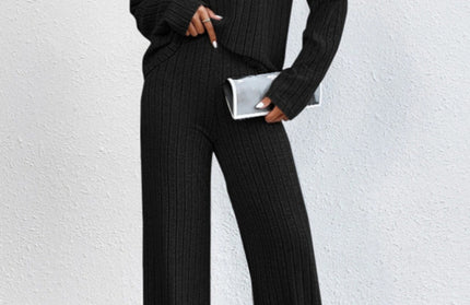 Casual Knitted Long Sleeve Pants Set