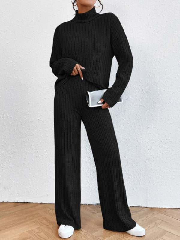 Casual Knitted Long Sleeve Pants Set