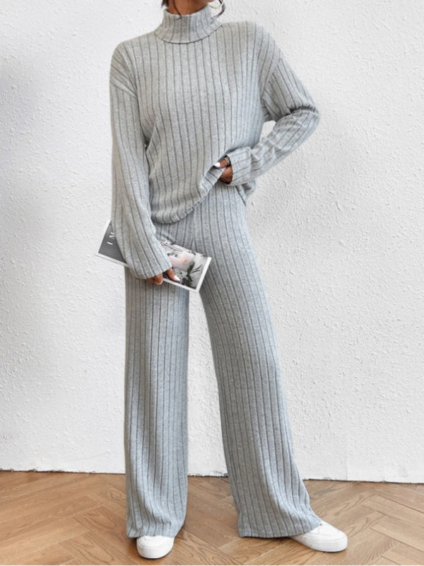 Casual Knitted Long Sleeve Pants Set