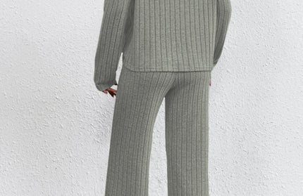 Casual Knitted Long Sleeve Pants Set